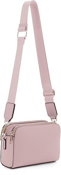 EVVE Crossbody Bags for Women Trendy Triple Zip Small Crossbody Camera Bag Purse with Wide Guitar... | Amazon (US)