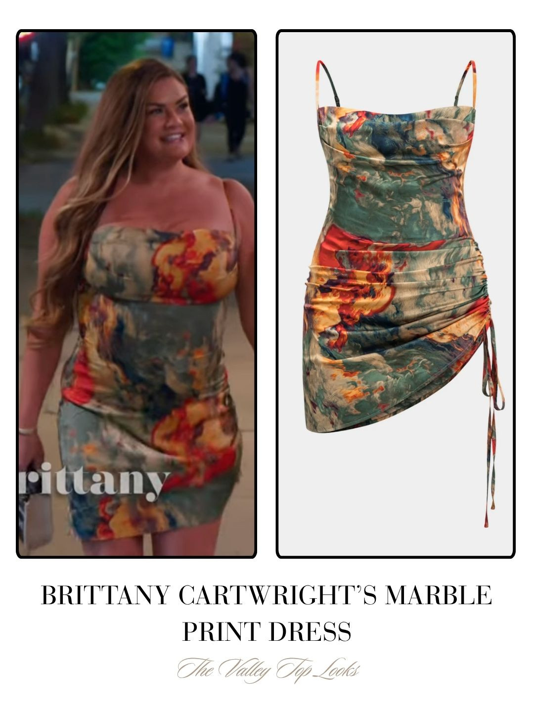 Brittany Cartwright's Marble Print Dress on The Valley Season 3 Episode 3 

 