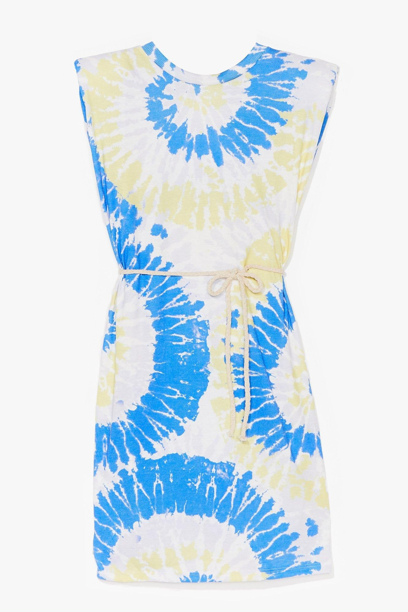 Tie Dye Rib Belted Shoulder Pad Dress | NastyGal (US & CA)