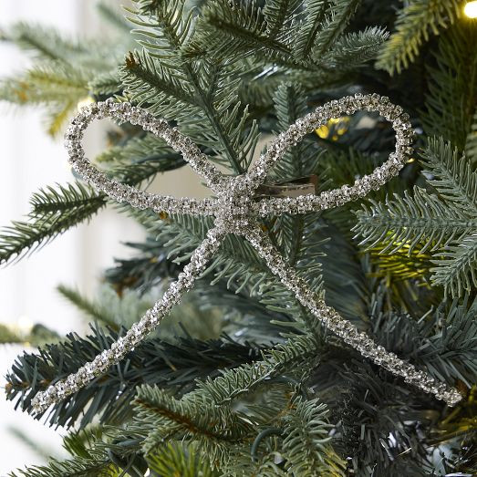 Glitter Bow Clip-On Ornament | West Elm (US)