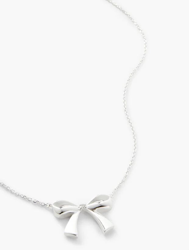 Sterling Silver Bow Necklace | Talbots