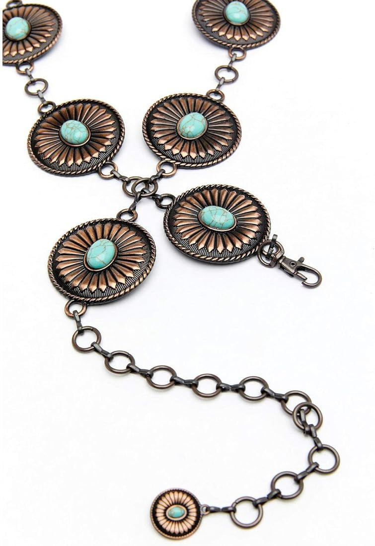 Shyanne Women's Rust Copper Concho Link Belt Rust Copper X-Large | Amazon (US)