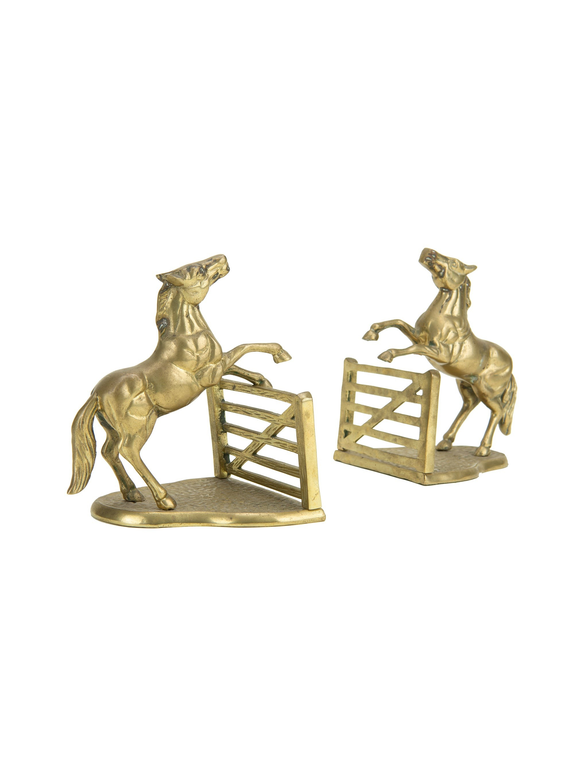 Vintage Brass Stallion Bookends | Weston Table