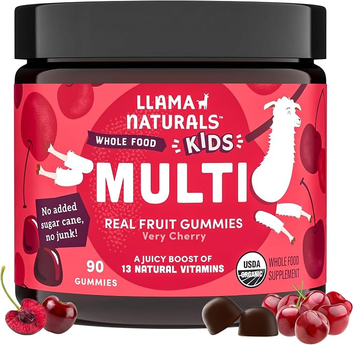 Llama Naturals Kids Multivitamin Gummies | Real Fruit, No Added Sugar Cane | Organic Vegan Toddle... | Amazon (US)
