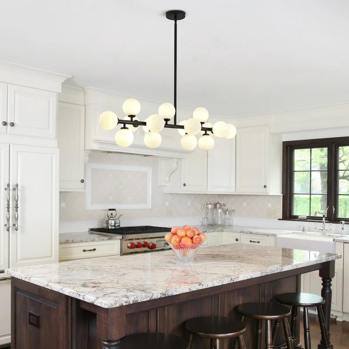 Jewellia 16-Light Metal Sputnik Chandelier with Glass Shades and Adjustable Height | Wayfair North America