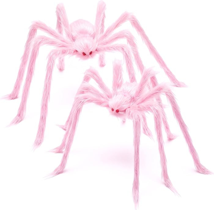 2 Pack 5 ft Halloween Pink Spider Outdoor Decoration | Amazon (US)