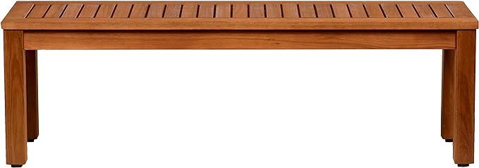 Amazonia Aster Backless Patio Bench | Eucalyptus Wood | Ideal for Outdoors and Indoors, 53", Brow... | Amazon (US)