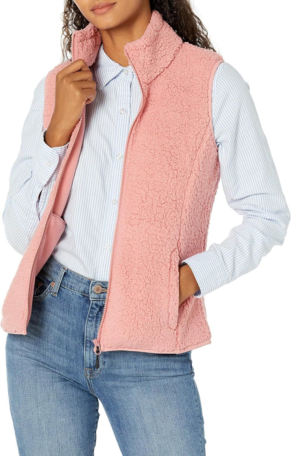 Amazon Essentials Women's Polar Fleece Lined Sherpa Vest | Amazon (US)