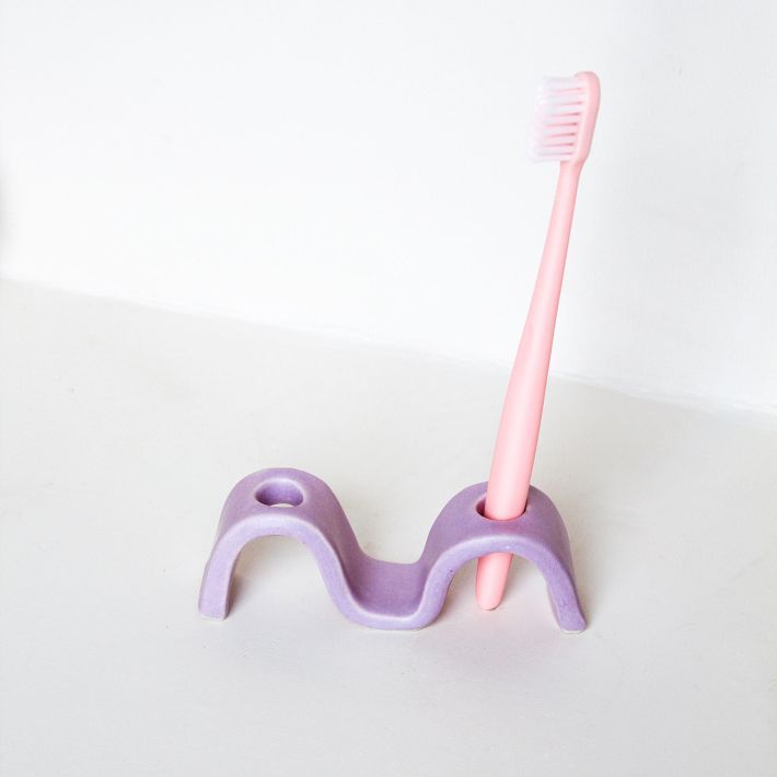 Keraclay Lilac Toothbrush Holder | West Elm (US)
