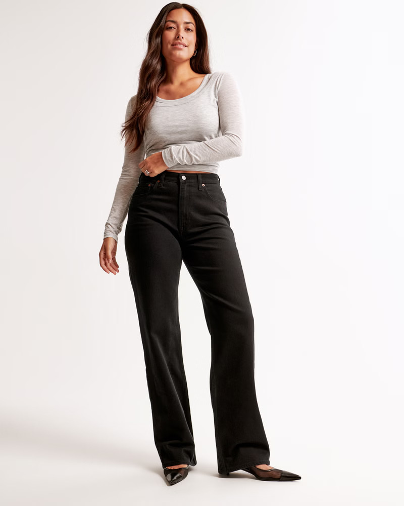 Curve Love High Rise 90s Relaxed Jean | Abercrombie & Fitch (UK)