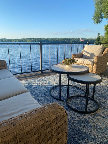 Summer evenings on the deck are the best especially with new outdoor furniture. Make your patio as comfortable as your living room and style with outdoor area rugs, end tables, and plants  
kimbentley, Patio, porch, deck, outdoor area rug, outdoor furniture



#LTKSeasonal #LTKstyletip #LTKhome