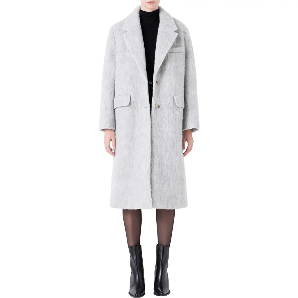 Grey Lab Oversize Longline Wool Blend Coat in Heather Grey at Nordstrom, Size Small | Nordstrom