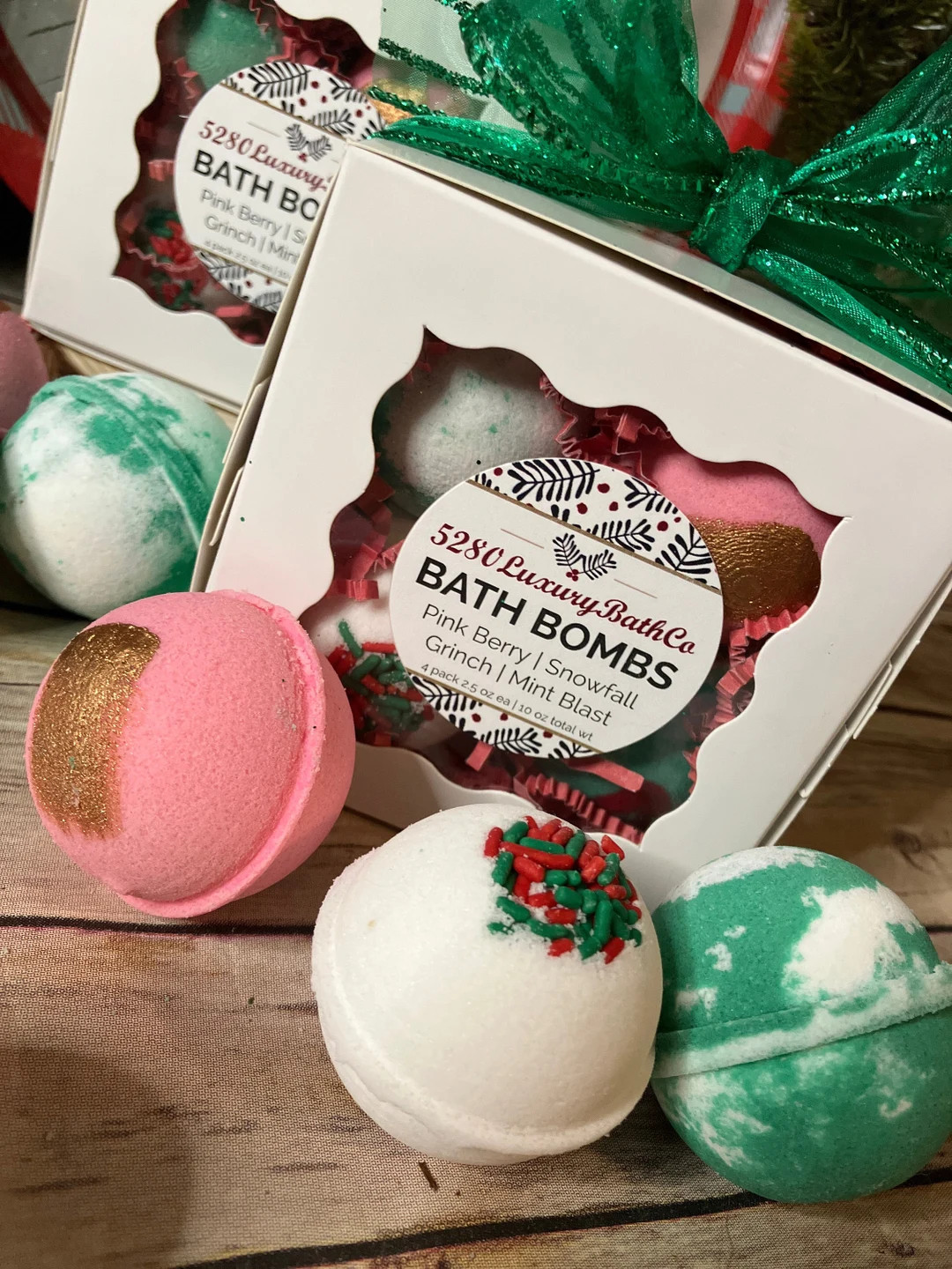 Christmas Bath Bomb Gift Set 4 Piece Bath Bombs Small Bath Bombs Gift Under 15 Bath Bomb Teacher ... | Etsy (US)