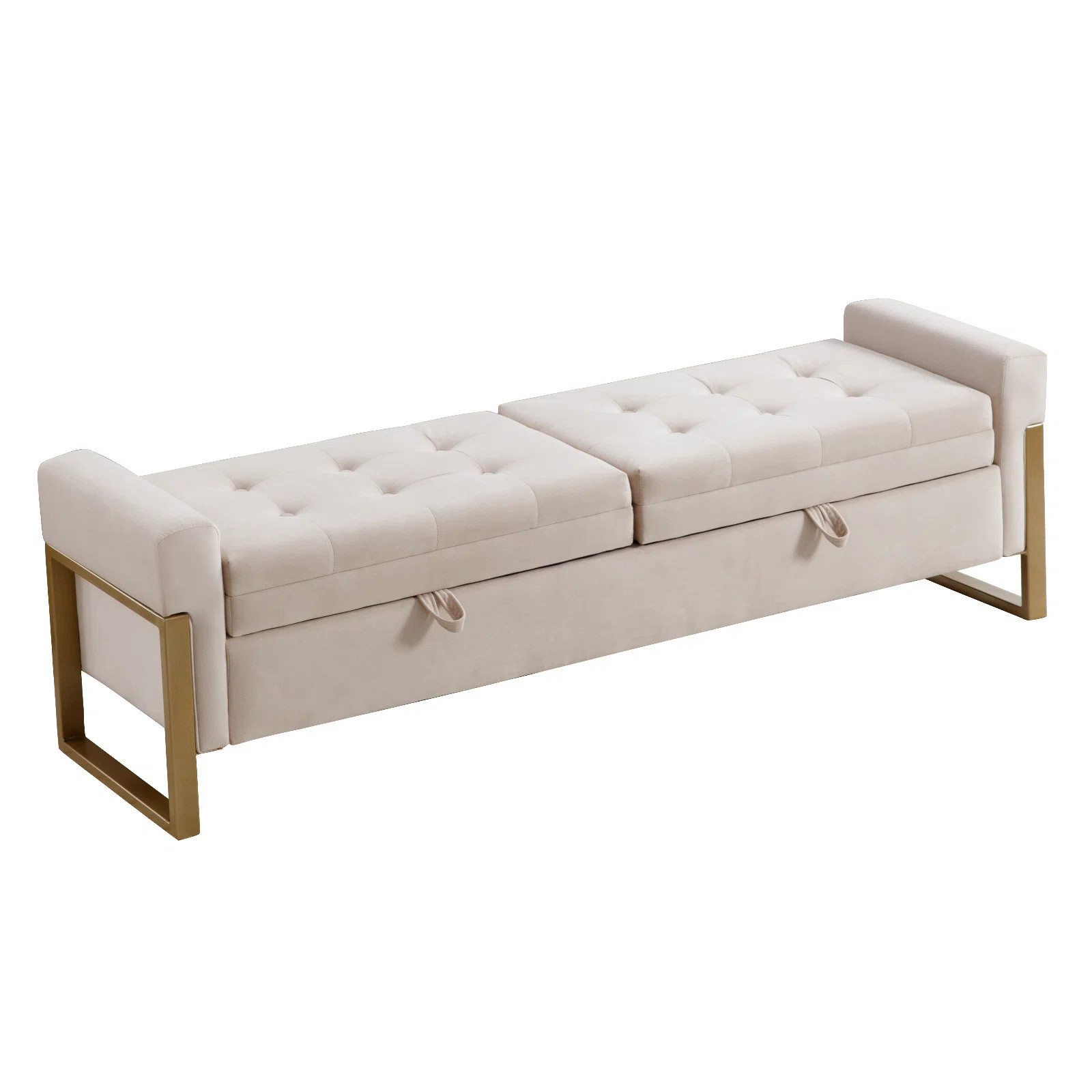 Mercer41 Modern Upholstered Velvet Flip Top  Storage Bench with Square Arms and Metal Legs | Wayf... | Wayfair North America
