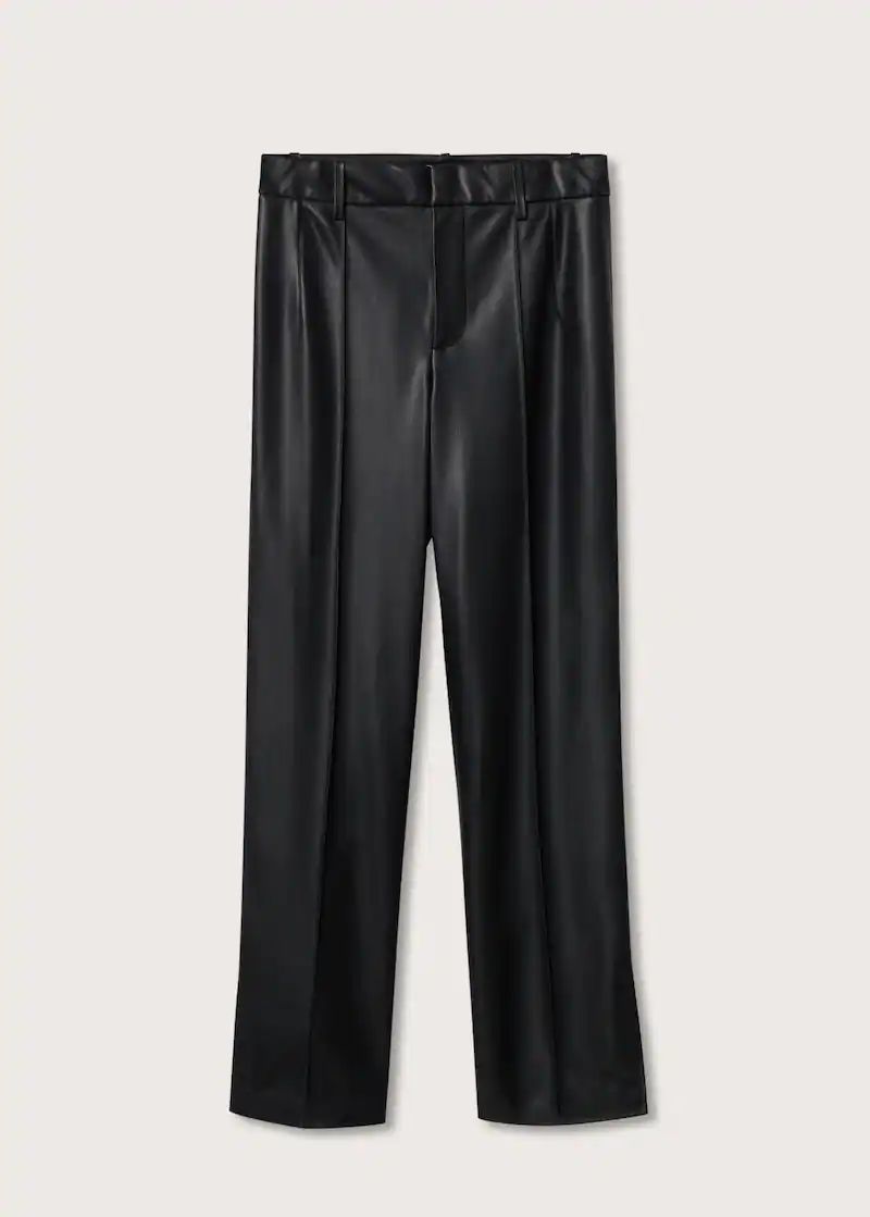 Leather-effect straight trousers | MANGO (UK)