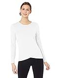 Amazon Essentials Women's Studio Relaxed-Fit Long-Sleeve Cross-Front T-Shirt, White, Large | Amazon (US)