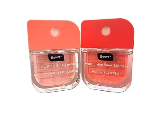 Moisturizing Hand Sanitizer, Rainbow Sherbert and Poppy Scented, Travel Size, 1.15 Fl Oz, 2-Pack | Amazon (US)