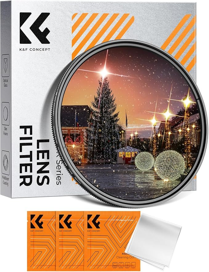 K&F CONCEPT 82mm Variable Star Filter Cross Screen Starburst Filter 4, 8 Points -18 Layer Coating... | Amazon (US)