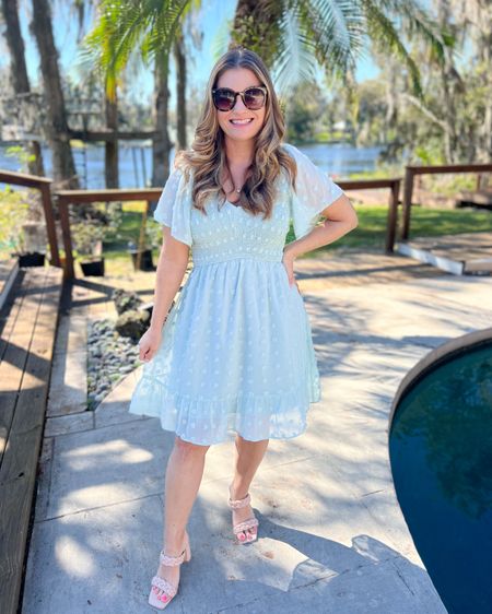 LIGHTNING DEAL + on this pretty smocked dress! This really does look good on everyone. I'm wearing it TTS in a large. I wore it in purple for Easter. It's one of my all time faves!

#LTKSaleAlert #LTKFindsUnder50 #LTKOver40