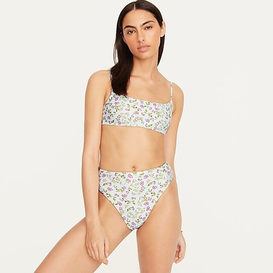 Scoopneck bikini top in cloud meadow floral | J. Crew US