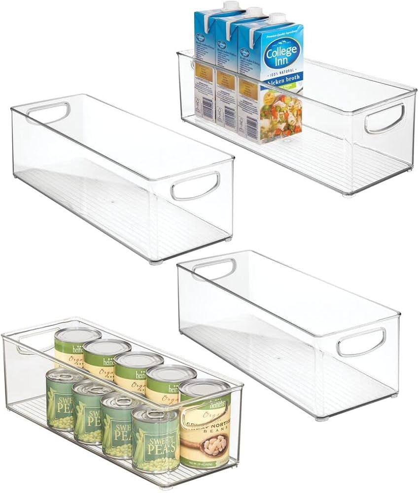 mDesign Plastic Stackable Kitchen Organizer - Storage Bin with Handles for Refrigerator, Freezer,... | Amazon (US)