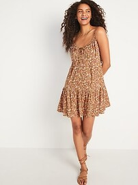 Sleeveless Tiered Floral-Print Mini Cami Swing Dress for Women | Old Navy (CA)