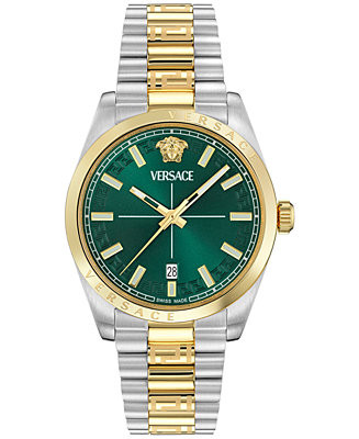 Versace Men's Swiss Millenyium Two-Tone Stainless Steel Bracelet Watch 40mm - Macy's | Macy's