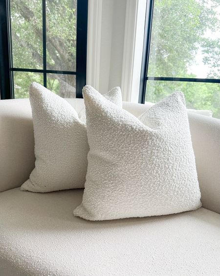 Amazon home find 🙌🏼 Beautiful quality bouclé pillow covers in 20”x20”! I sized up to the 22” inserts. 

#LTKfindsunder100 #LTKstyletip #LTKhome