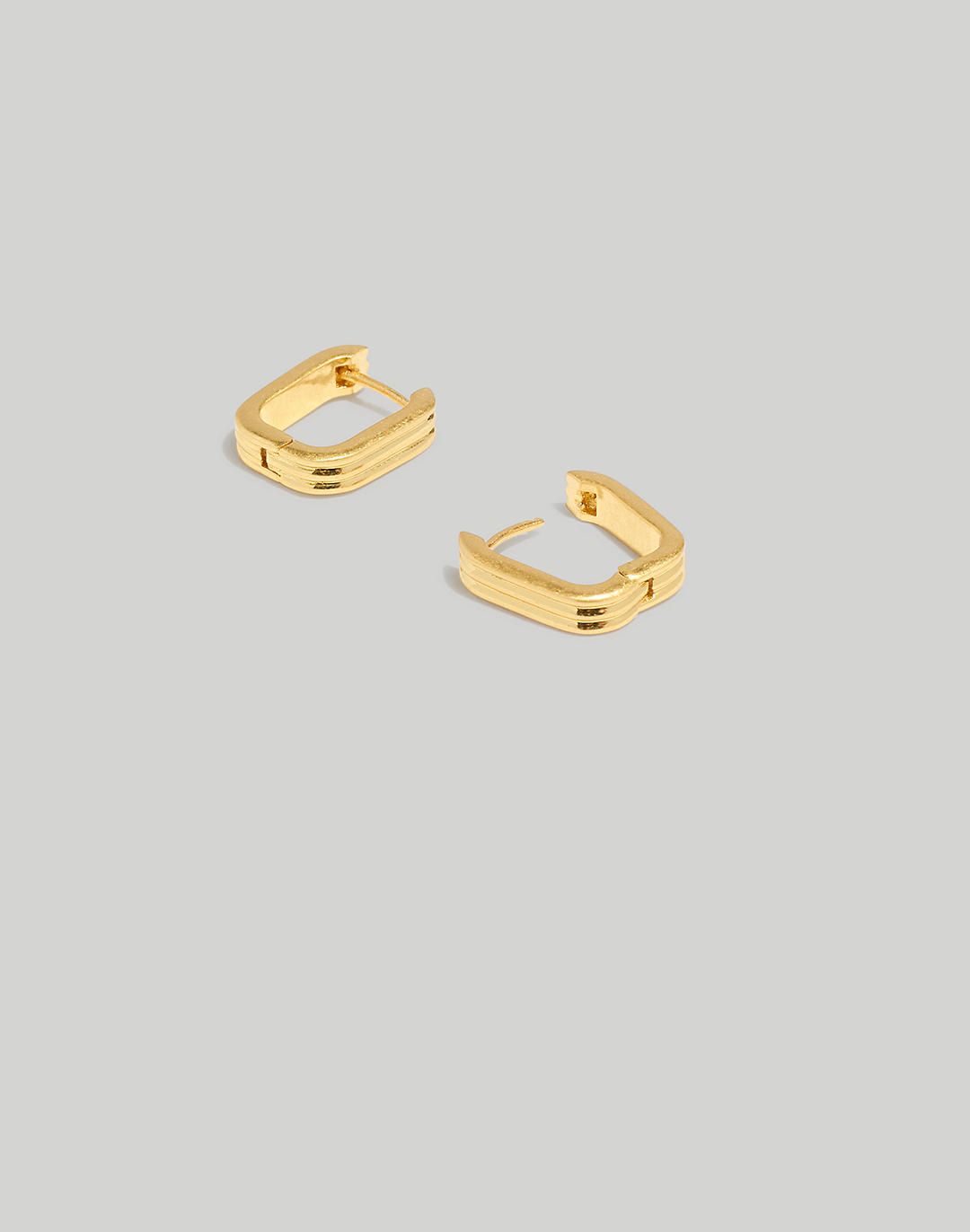 Ribbed Carabiner Huggie Hoop Earrings | Madewell