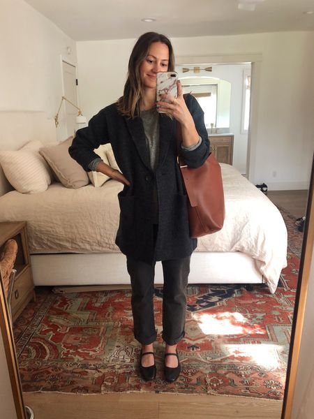 Use code EXCLUSIVE to shop 50% off site wide at Madewell early!✨Small in this beautiful sweater blazer (😍), jeans fit TTS, ballet flats are incredible and TTS (great price, too!). 

#LTKxMadewell 

#LTKshoecrush #LTKfindsunder100