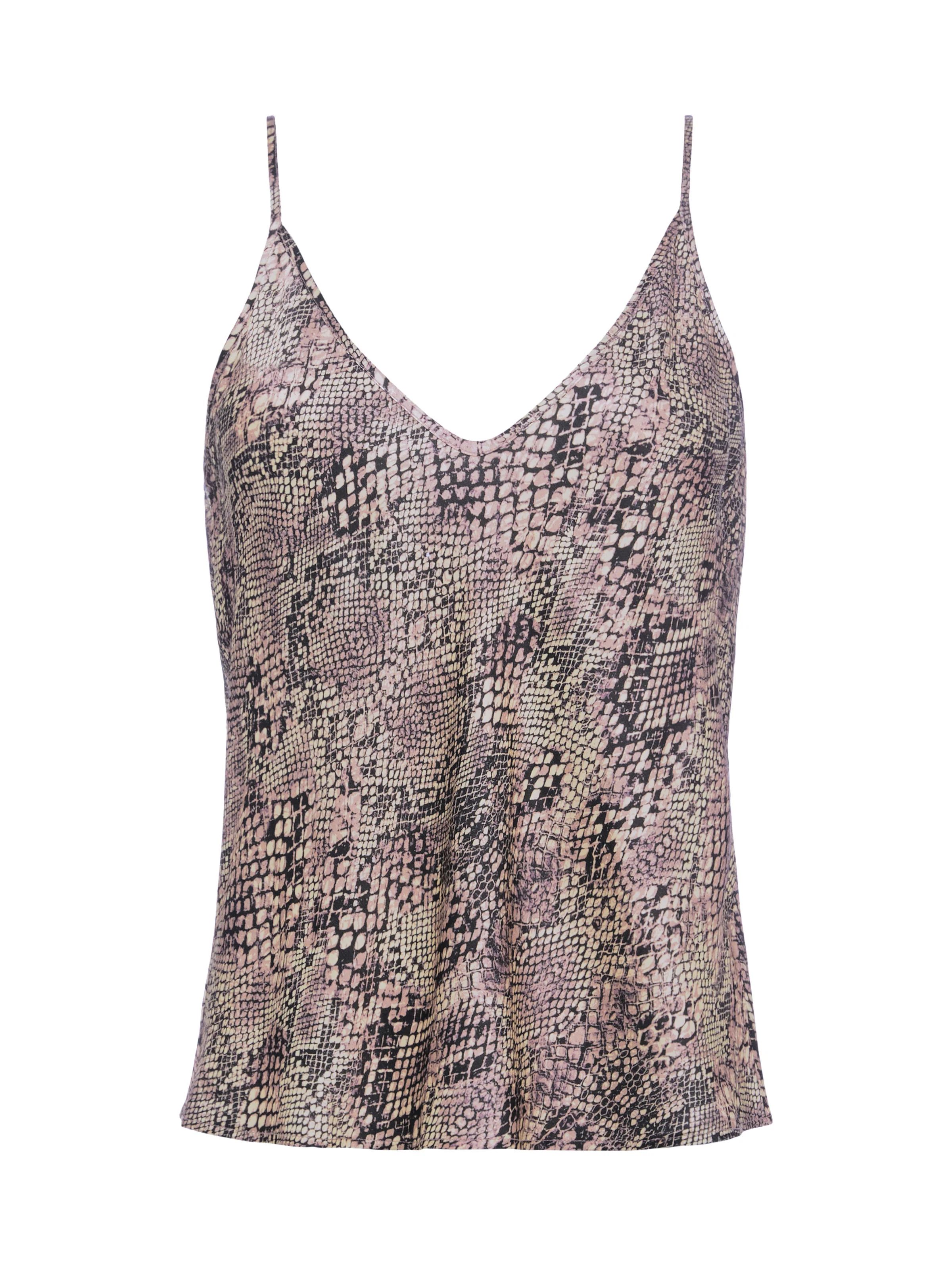 L'AGENCE Lexi Camisole Tank in Brown Multi Garden Snake | L'Agence