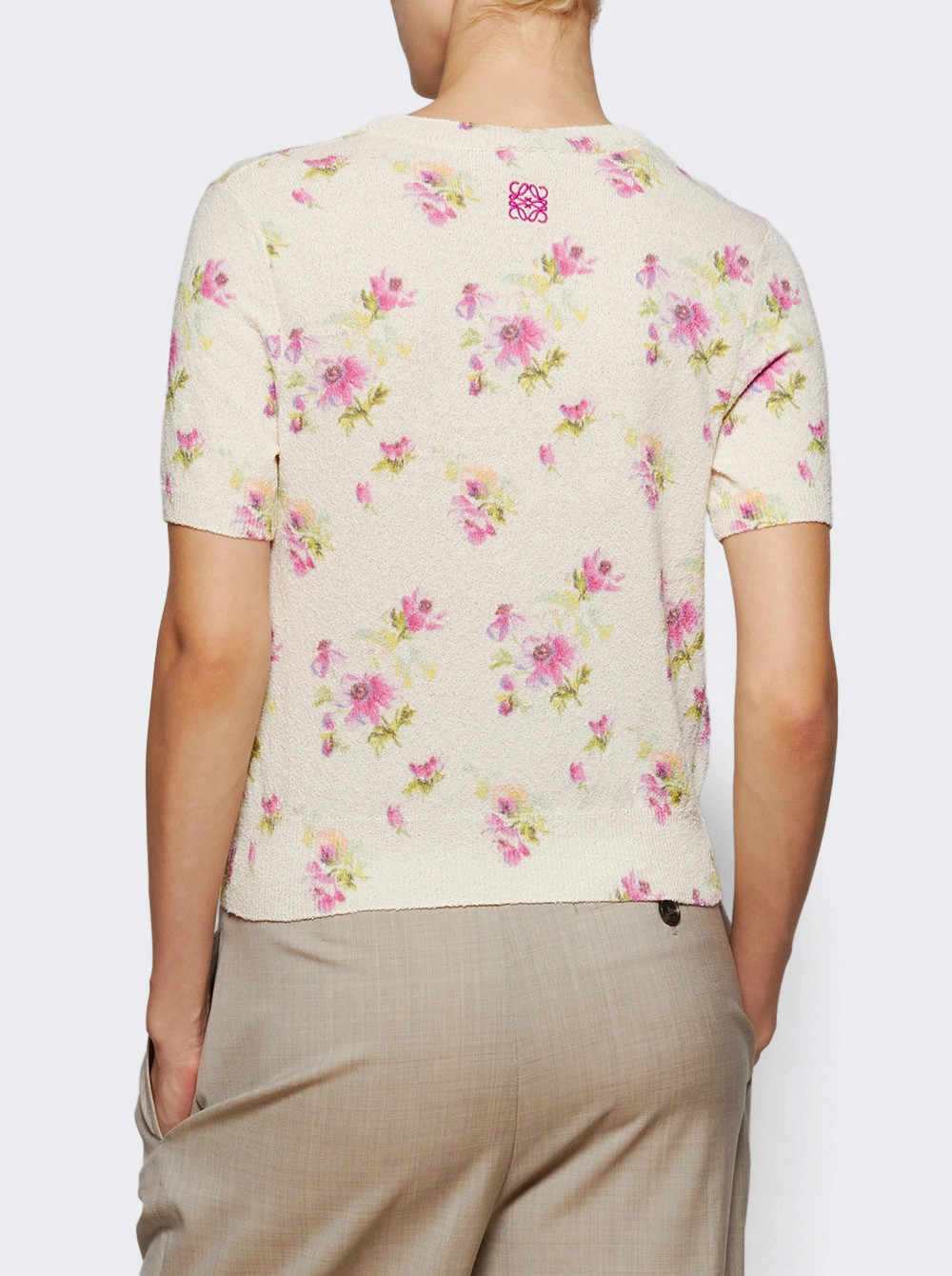Short Sleeve Sweater Pink Floral | The Webster