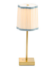 15in Led Touch Lamp With Fluted Lampshade And Trim | Marshalls