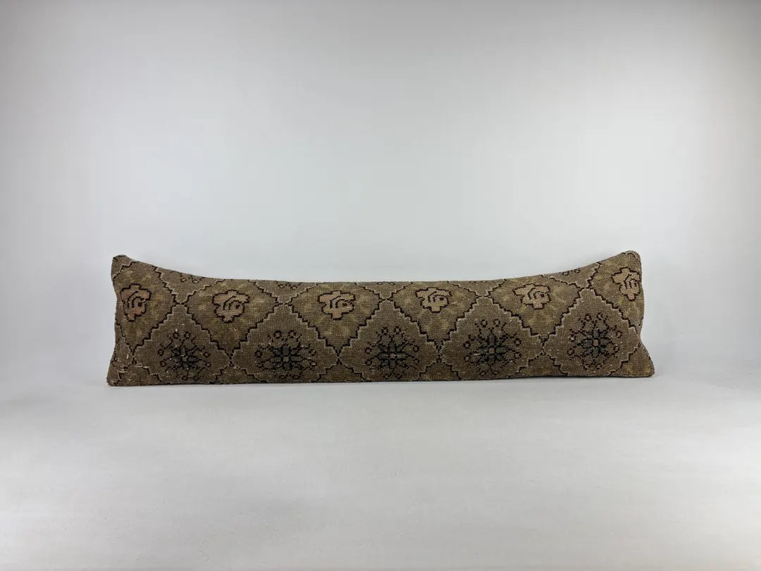 12x48 long lumbar pillow, kilim pillow, turkish throw pillow, morrocan cushion, lumbar throw pill... | Etsy (US)