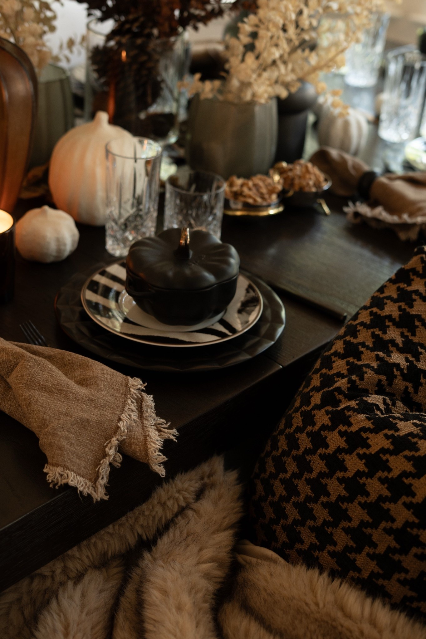 OMG. I can’t get over how stunning this fall tablespace turned out! Every detail screams elevated autumn elegance and I am so happy the weather is finally changing here in Georgia! Whether it’s for Thanksgiving or an intimate fall dinner party, this setup is a total showstopper... it's warm, modern, and irresistibly stylish. Fall entertaining just leveled up in the most glamorous way! 

 #LTKSeasonal #LTKHome #LTKStyleTip