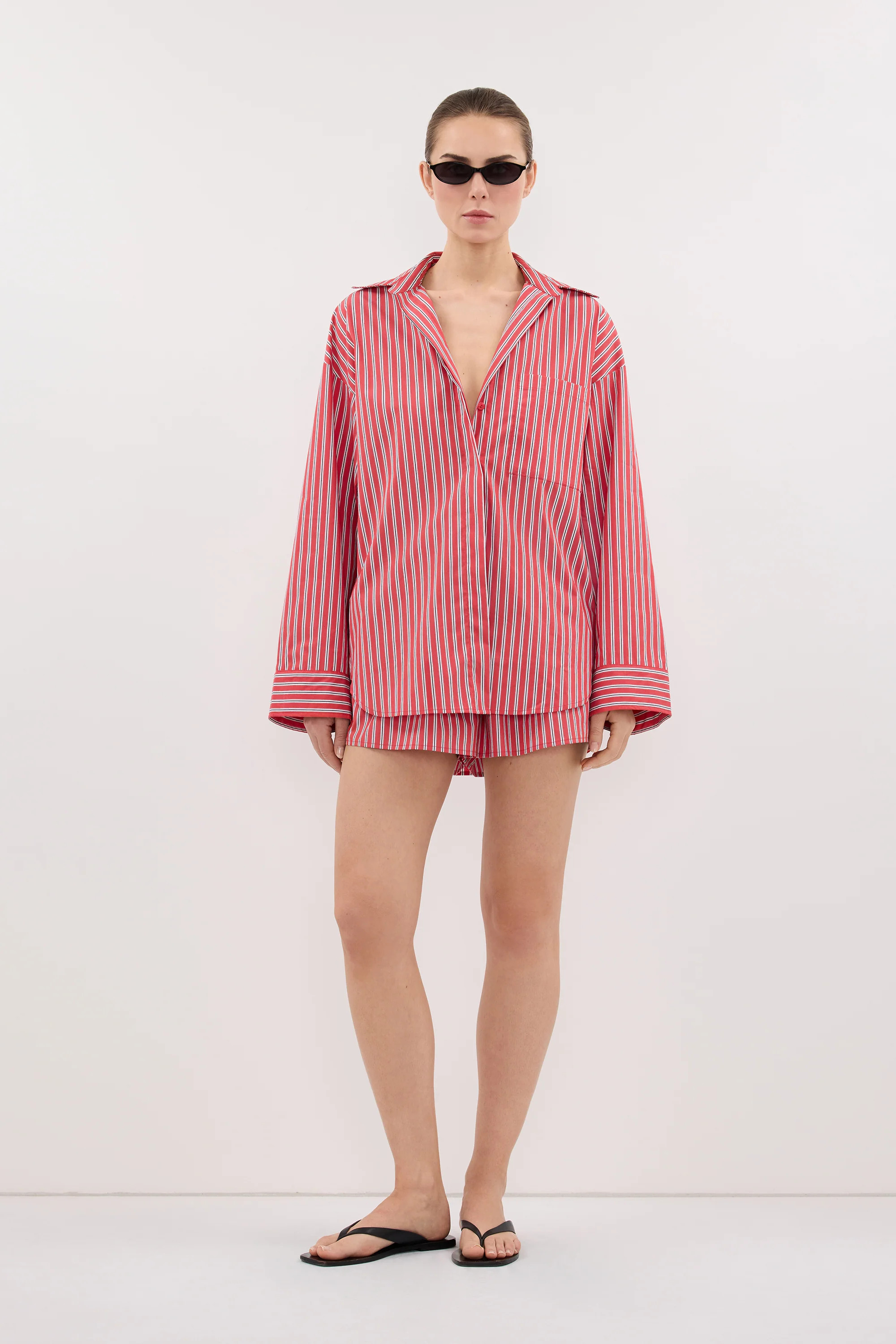 MISHA RED STRIPE SHIRT | DISSH
