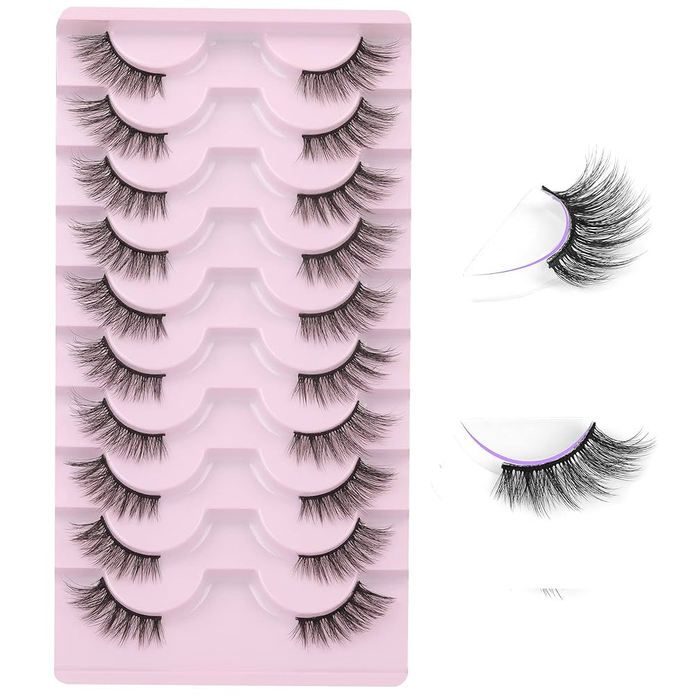 FANXITON Half Lashes Natural Look Wispy 10 Pairs Cat Eye Lashes 3D False Eyelashes Full Soft 15 M... | Amazon (US)