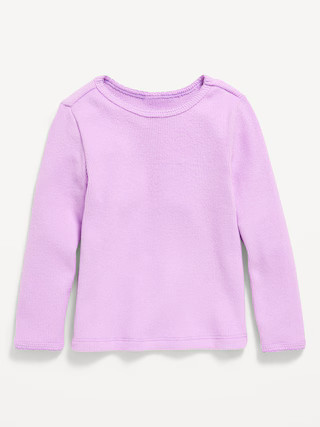 Cozy Long-Sleeve Waffle-Knit T-Shirt for Toddler Girls | Old Navy (US)