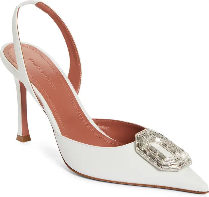 Amina Muaddi Camelia Crystal Buckle Slingback Pump (Women) | Nordstrom | Nordstrom