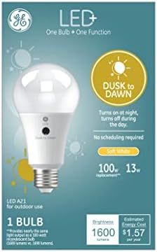 Amazon.com: GE Lighting LED+ Dusk to Dawn Outdoor A19 LED Light Bulb with Sunlight Sensor, 60-Wat... | Amazon (US)
