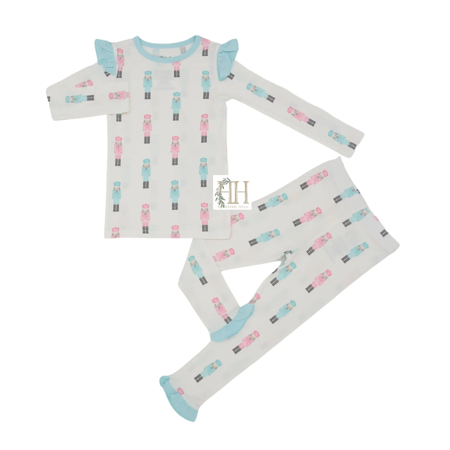Pink & Teal Nutcracker Ruffle Loungewear Set | Hamner Hill