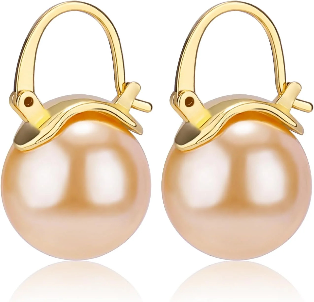 1 pair Pearl Earrings with Cubic Zirconia White Freshwater Shell Pearl Dangle Hook Earrings Stud ... | Walmart (US)