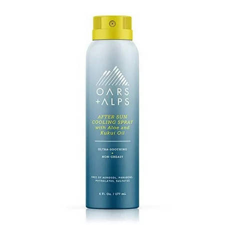 Oars + Alps After Sun Cooling Spray Includes Aloe Vera and Niacinamide for Sunburn Relief Green Tea Scent 6 Oz | Walmart (US)