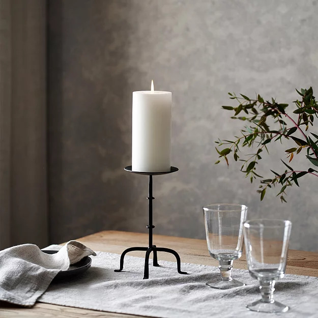 Rowan Pillar Candle Holder - Small | Candle Holders | The  White Company | The White Company (UK)