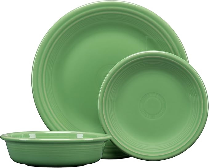 Fiesta® Classic Rim 3-Piece Dinnerware Set – Durable Ceramic, Lead-Safe, Dishwasher/Microwave/... | Amazon (US)