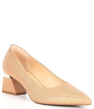 Alex Marie Gladdis Embossed Block Heel Pumps - 9.5 | Dillard's