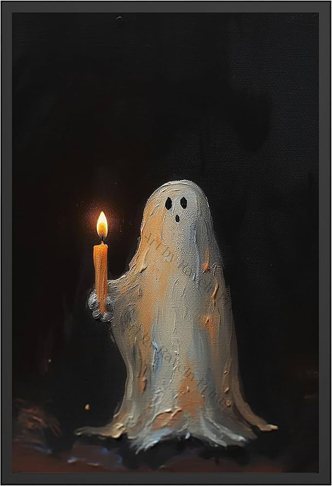 Gothic Wall Art, Spooky Halloween Decorations, Ghost Holding A Candle, Gift For Halloween Lover, ... | Amazon (US)