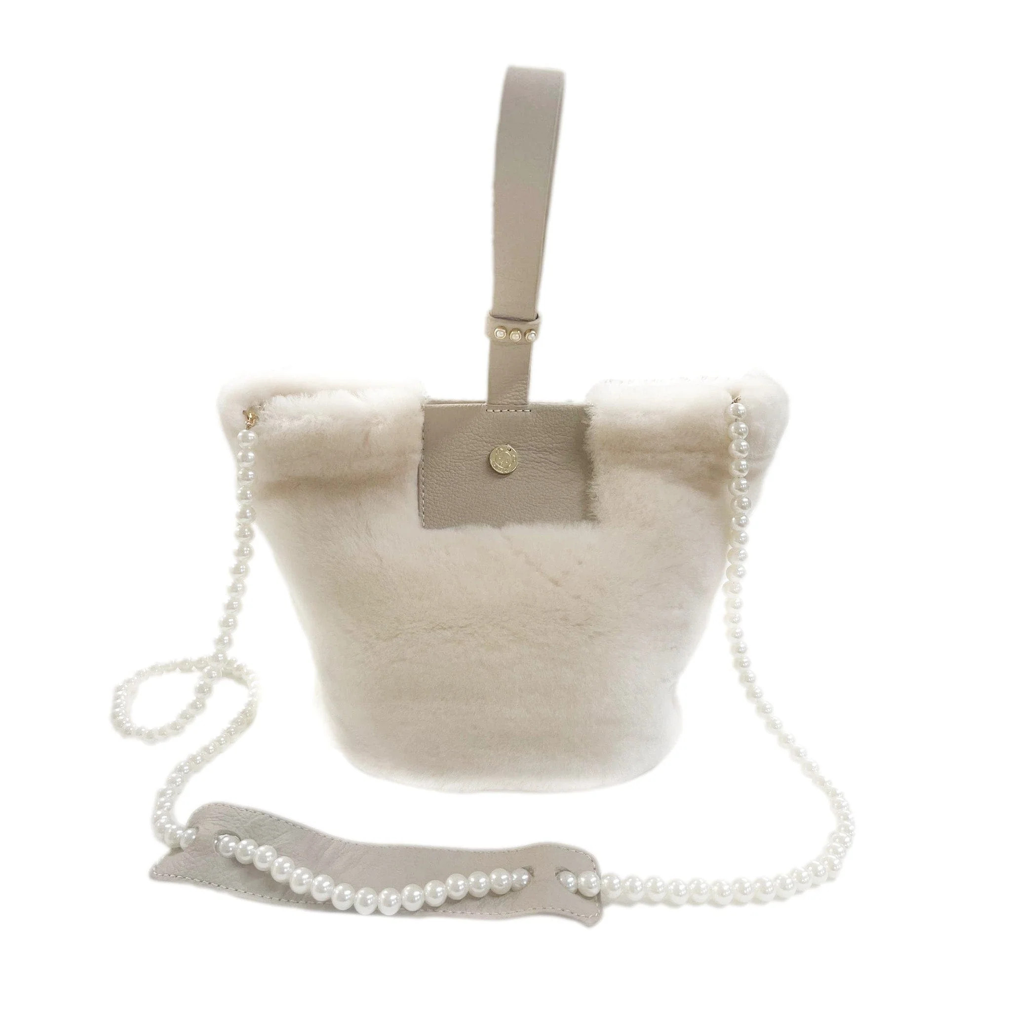 Grande Shearling Pearl Bag | petite maison kids