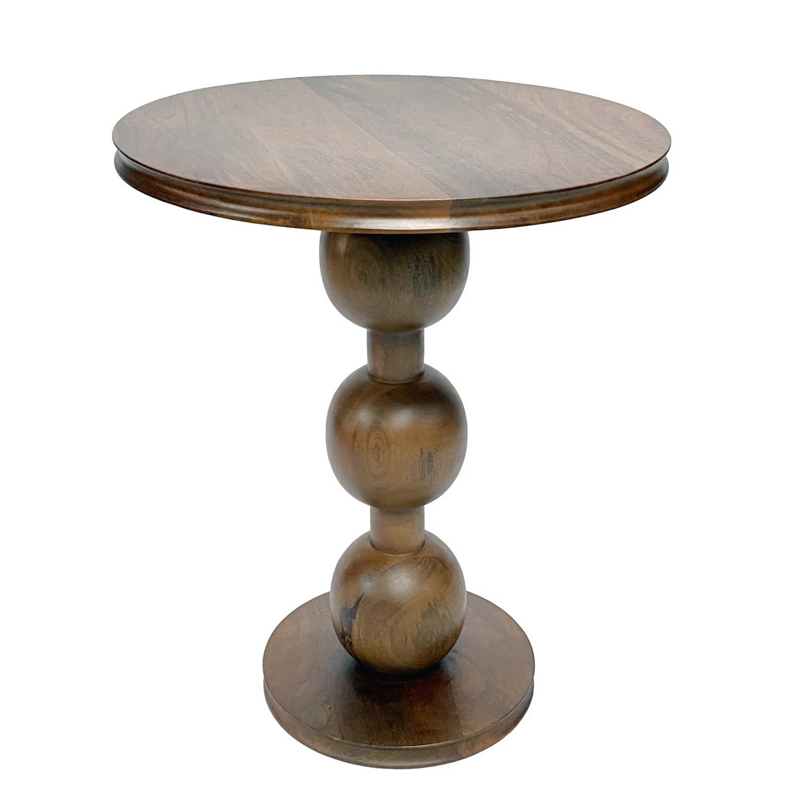 Belle Maison Solid Wood Round Accent Table with Sculptural Ball Pedestal Base | Kohl's