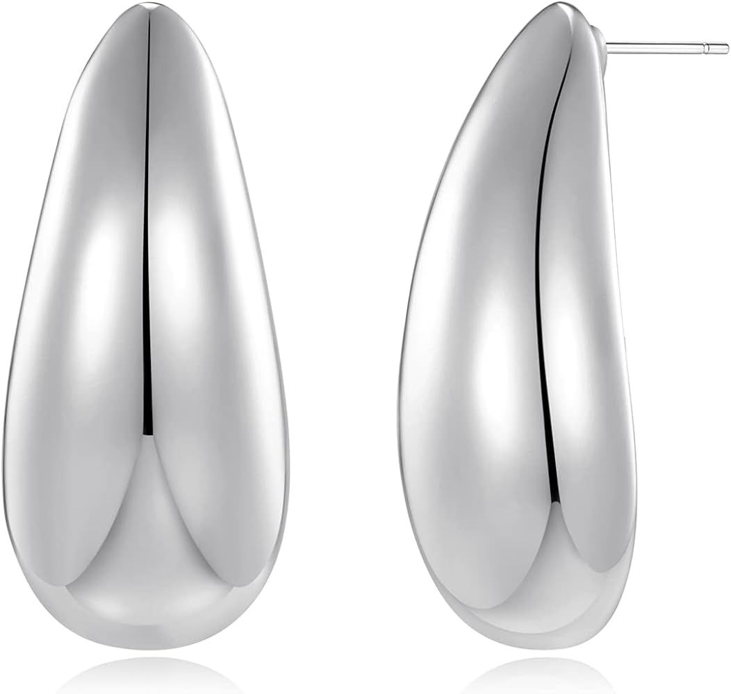 Long Waterdrop Earrings for Women Polished Droplet Earrings,Gold & Silver | Amazon (CA)